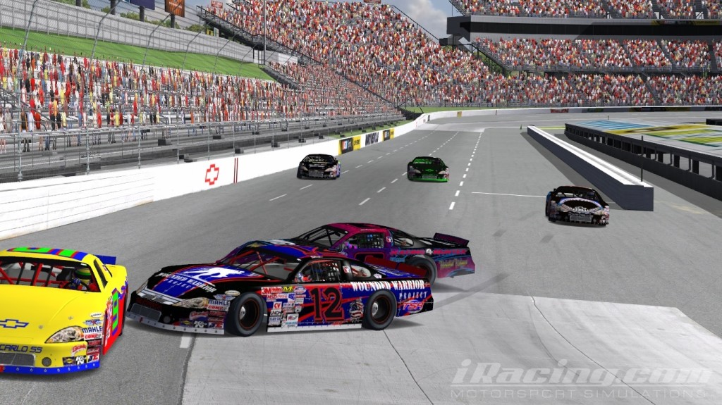 Chris Fletcher in #12, Cody Thompson #8, iRacing Late Models