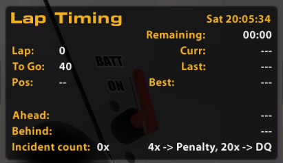 iRacing Lap Timing Black Box 4x Penalty