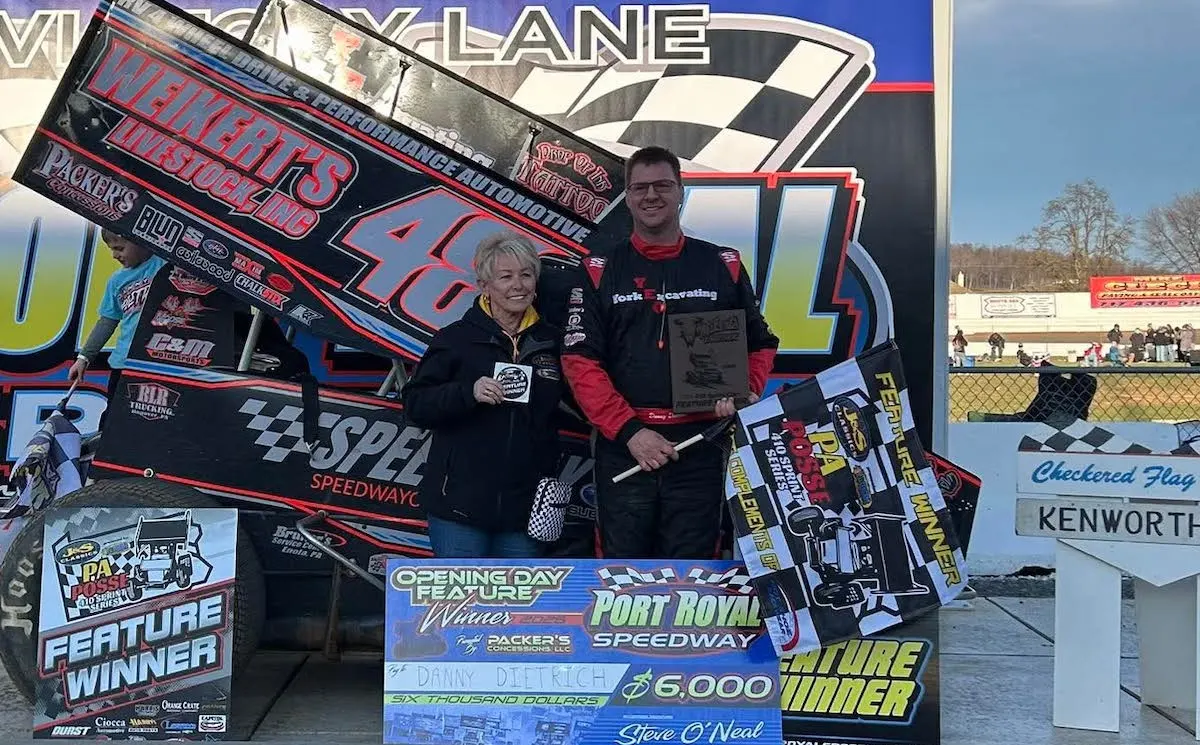 Danny Dietrich in Victory Lane at Port Royal Speedway